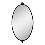 Antique Black Oval Wall Mirror