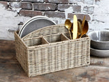 Wicker Basket with 4 Compartment