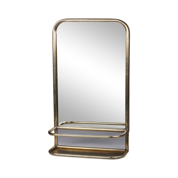 Brass Wall Mirror with shelf