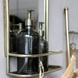 Antique Brass Wall Mirror with Mini Shelf