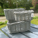 Antique White Wash Storage Basket (Large) (Square)