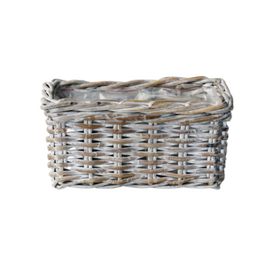 Antique White Wash Storage Basket