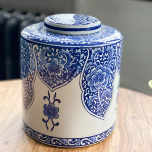 Blue and White Ceramic Ginger Jar
