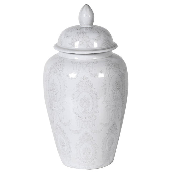 Grey and white ginger jar