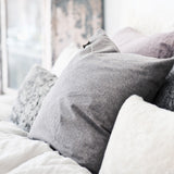 Dark Grey Tina Linen Square Cushion