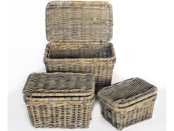 Large Wicker Basket with Lid