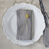 Set of 4 Light Grey Linen Napkin