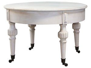 Antique Cream Coffee Table with Wheels