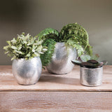 Silver Finish Birkdale Hammered Planter