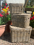 Large Wicker Basket with Lid