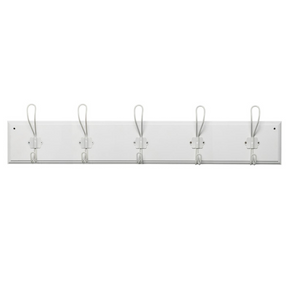 White Wall Rack with 5 Hooks