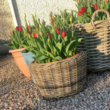 Outdoor Rattan Wicker Basket Planter
