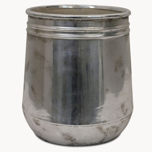 Ribbed Etching Birkdale Planter in Silver Finish (Large)